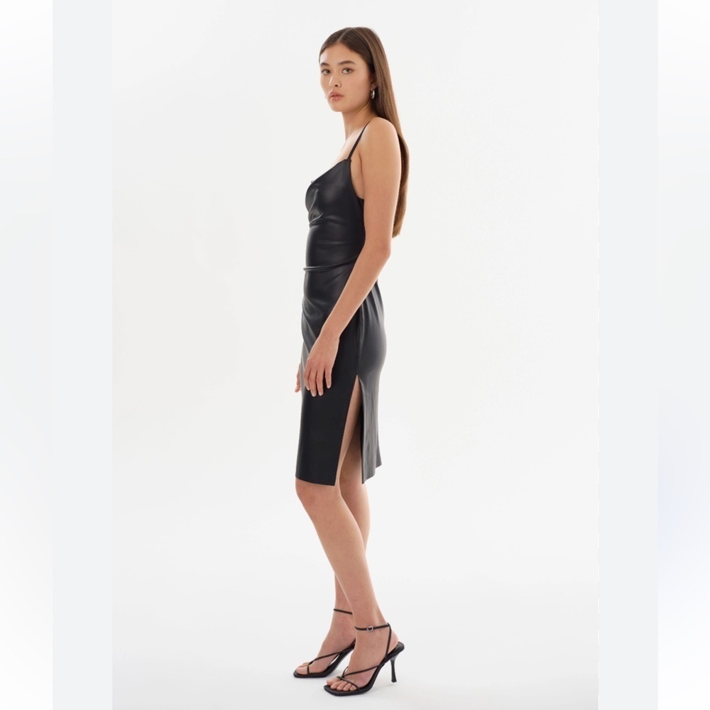 Lamarque Nitza Faux Leather Dress in Black Sz XS - Picture 2 of 13